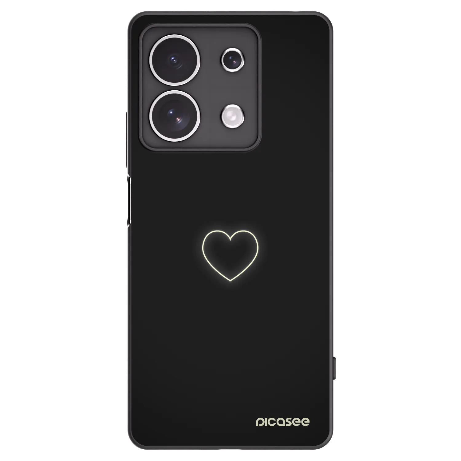 Picasee fekete szilikon tok az alábbi mobiltelefonokra Xiaomi Redmi Note 13 4G - Heart