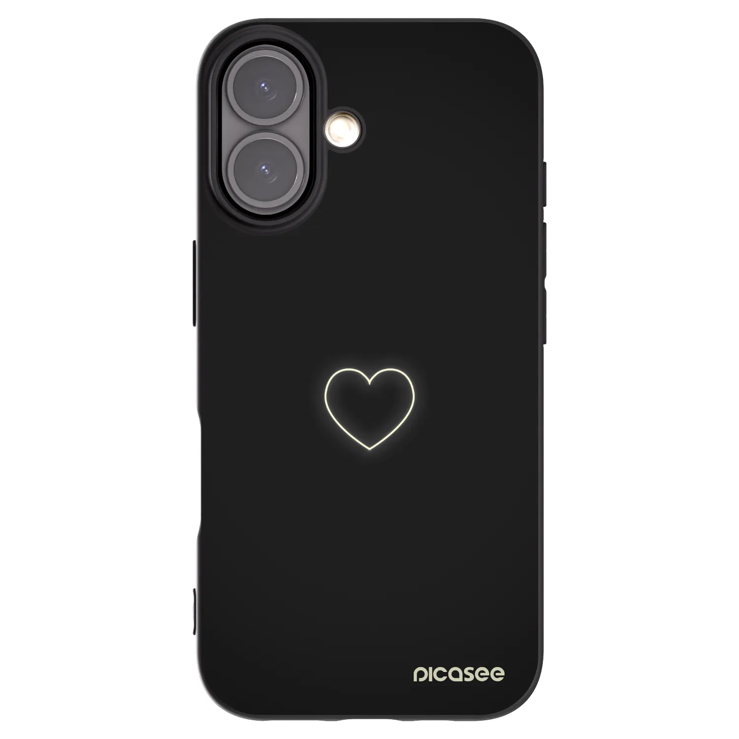 Picasee fekete szilikon tok az alábbi mobiltelefonokra Apple iPhone 16 - Heart