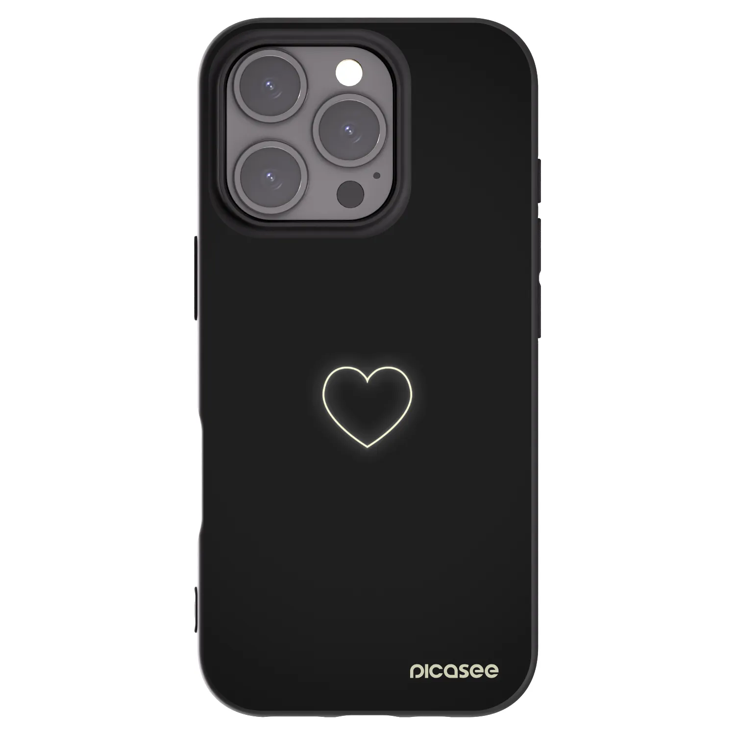 Picasee fekete szilikon tok az alábbi mobiltelefonokra Apple iPhone 16 Pro - Heart