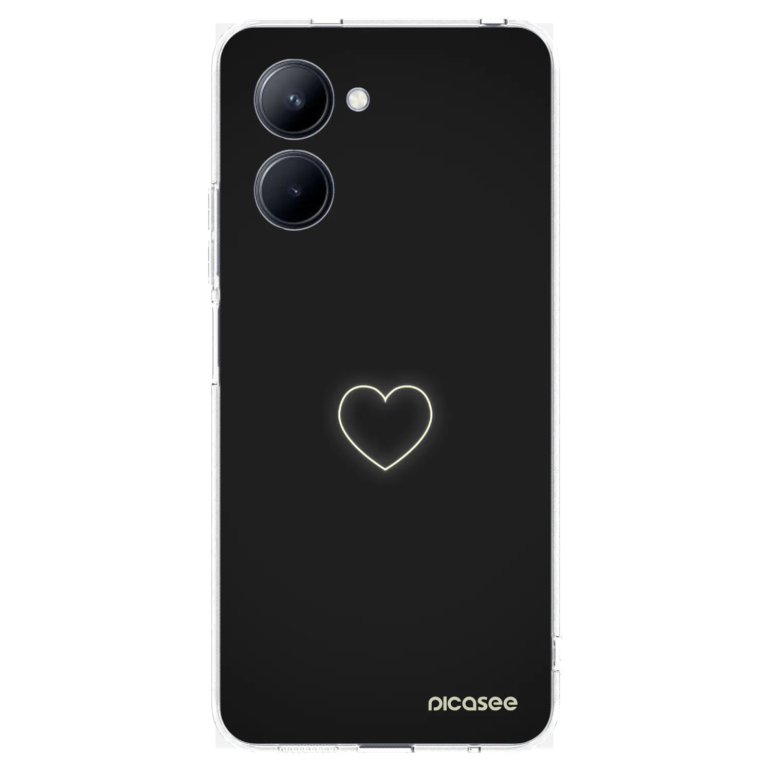 Picasee átlátszó szilikon tok az alábbi mobiltelefonokra Realme C33 (2023) - Heart