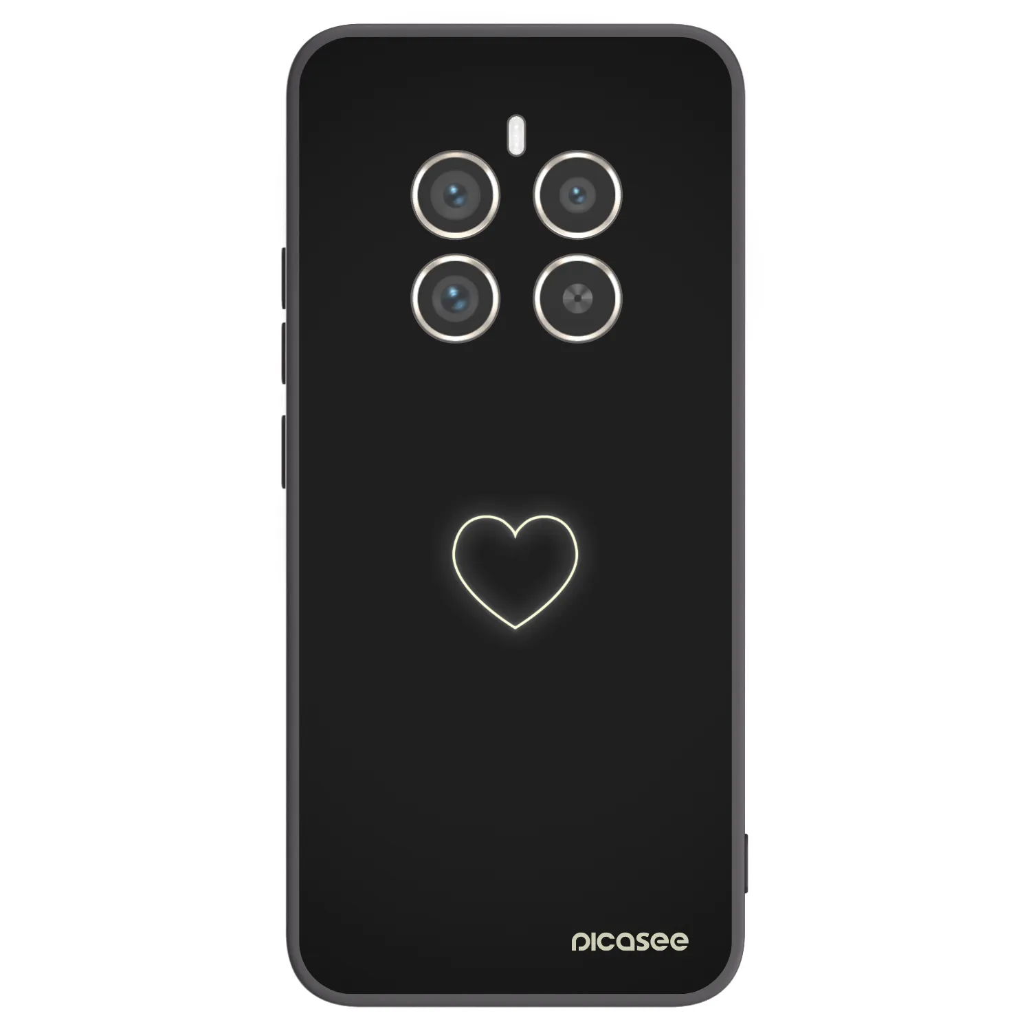 Picasee fekete szilikon tok az alábbi mobiltelefonokra Realme 12 Pro 5G - Heart
