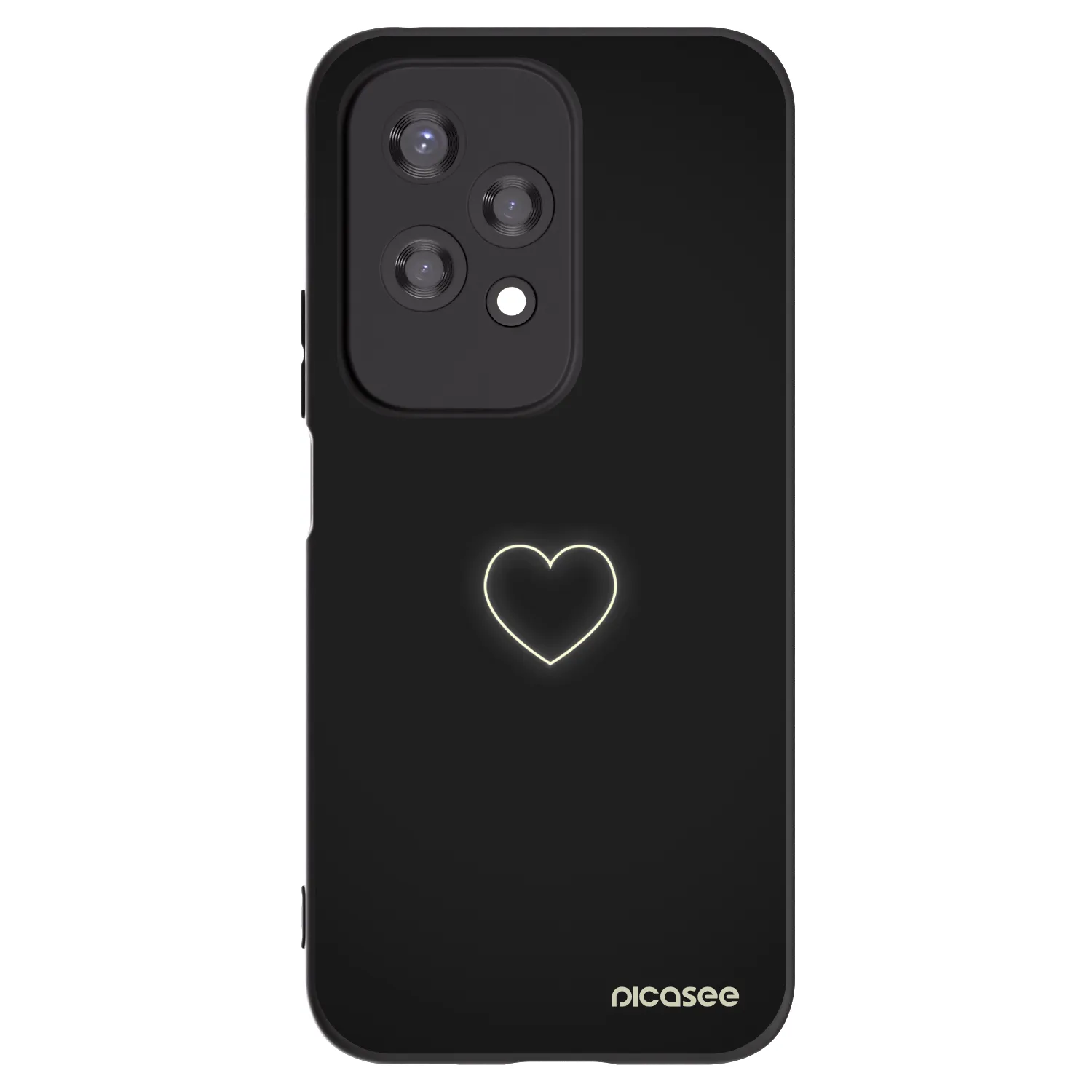 Picasee fekete szilikon tok az alábbi mobiltelefonokra Honor 200 Lite - Heart