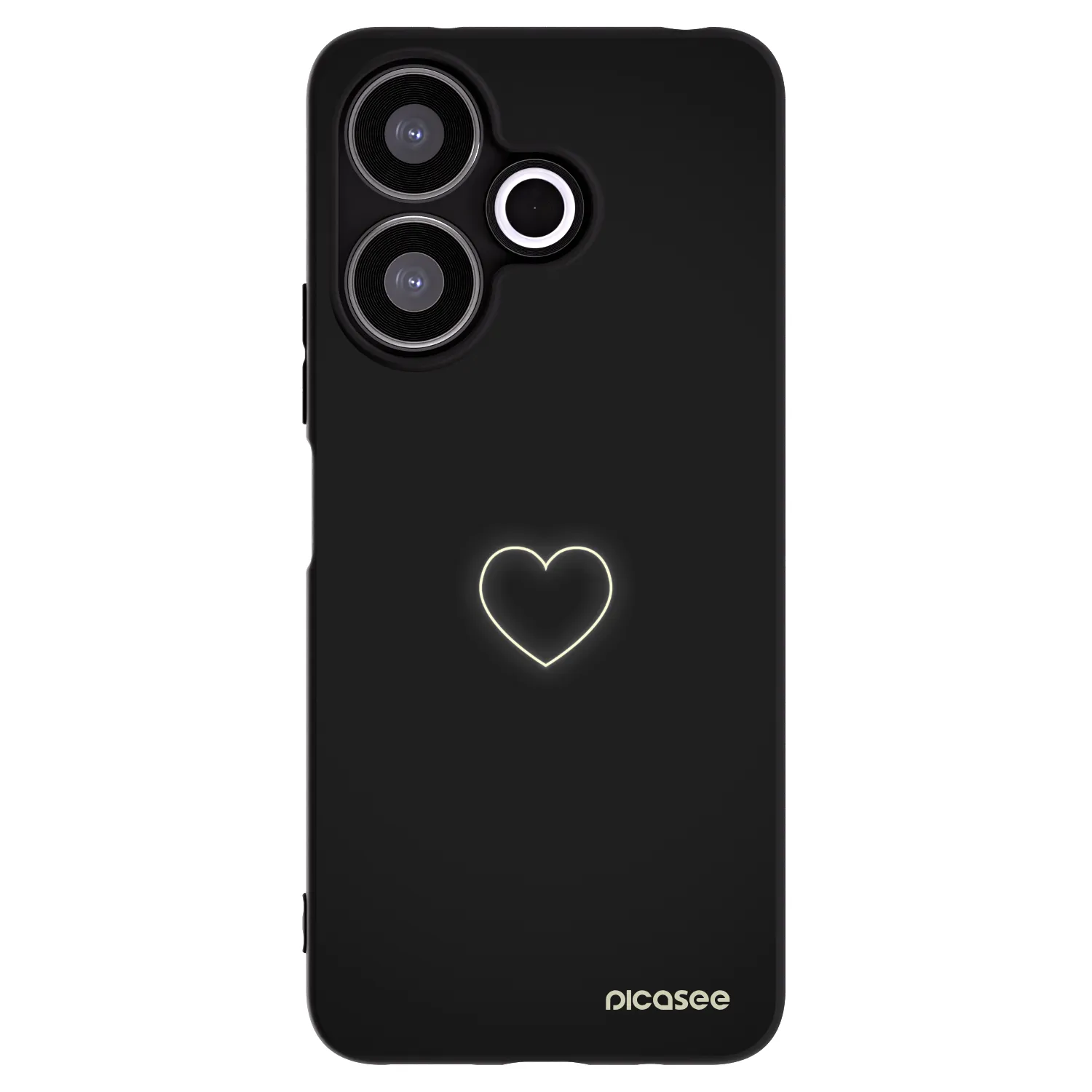 Picasee fekete szilikon tok az alábbi mobiltelefonokra Xiaomi Redmi 13 4G - Heart