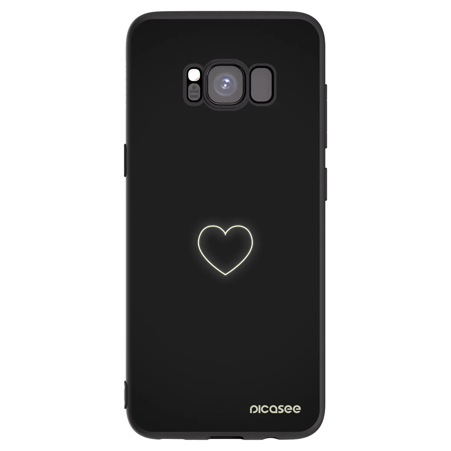 Picasee fekete szilikon tok az alábbi mobiltelefonokra Samsung Galaxy S8 G950F - Heart