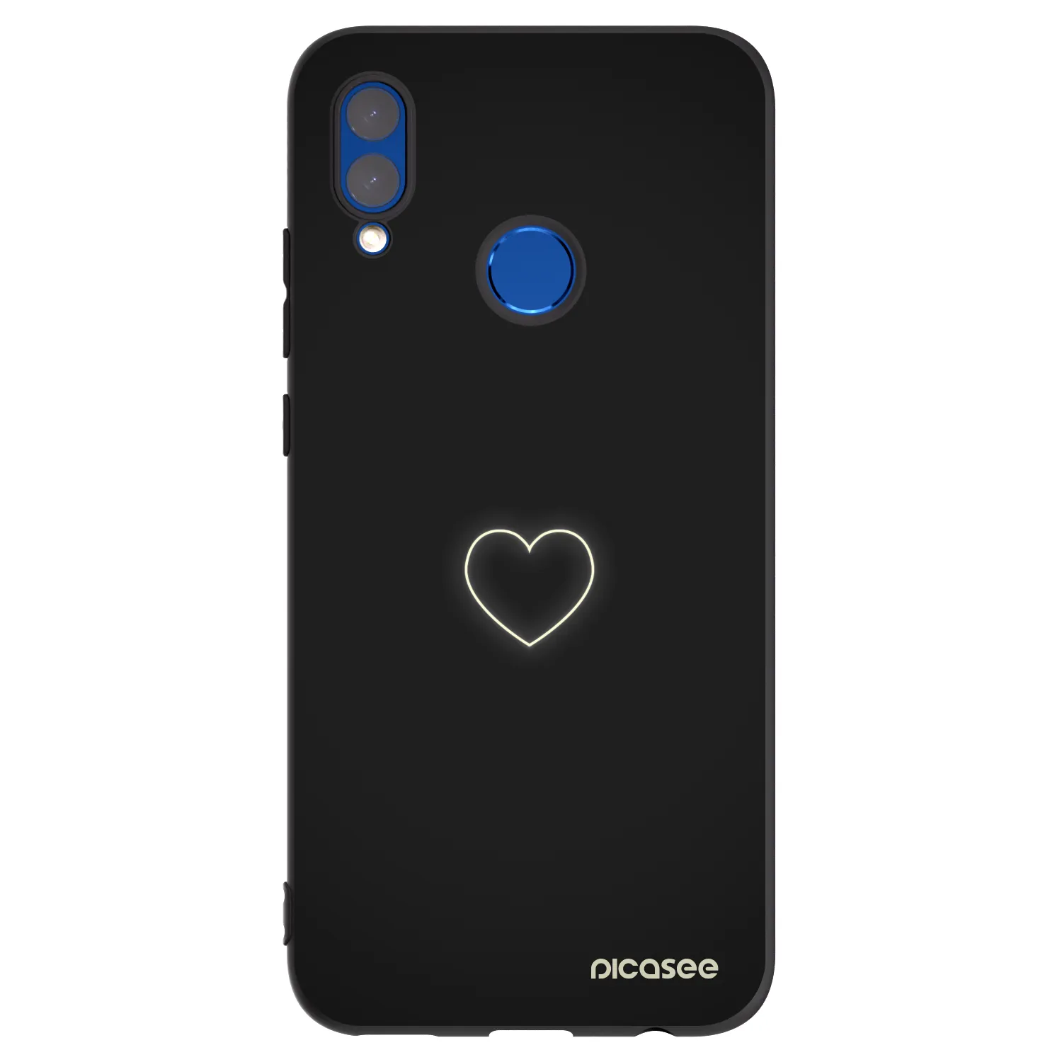 Picasee fekete szilikon tok az alábbi mobiltelefonokra Honor 10 Lite - Heart