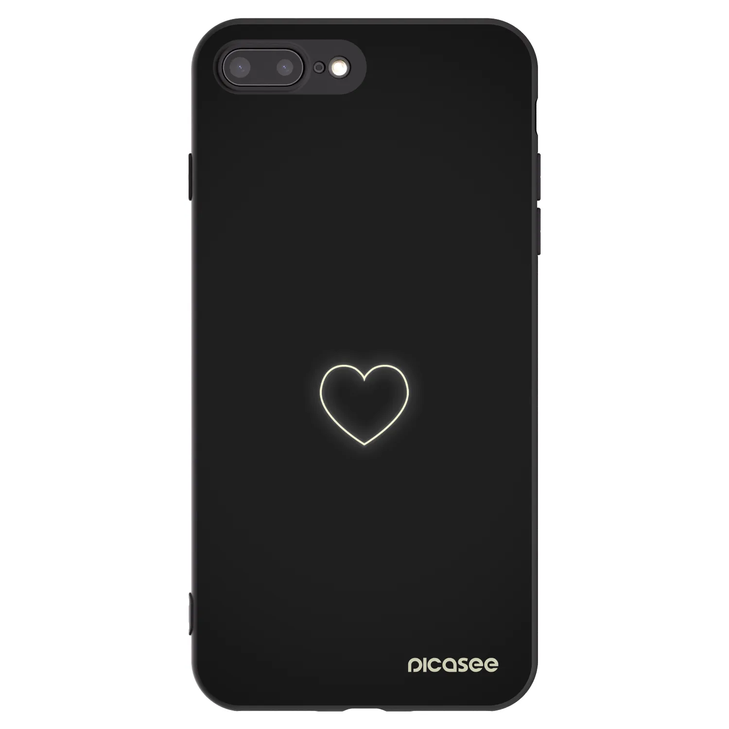 Picasee fekete szilikon tok az alábbi mobiltelefonokra Apple iPhone 7 Plus - Heart