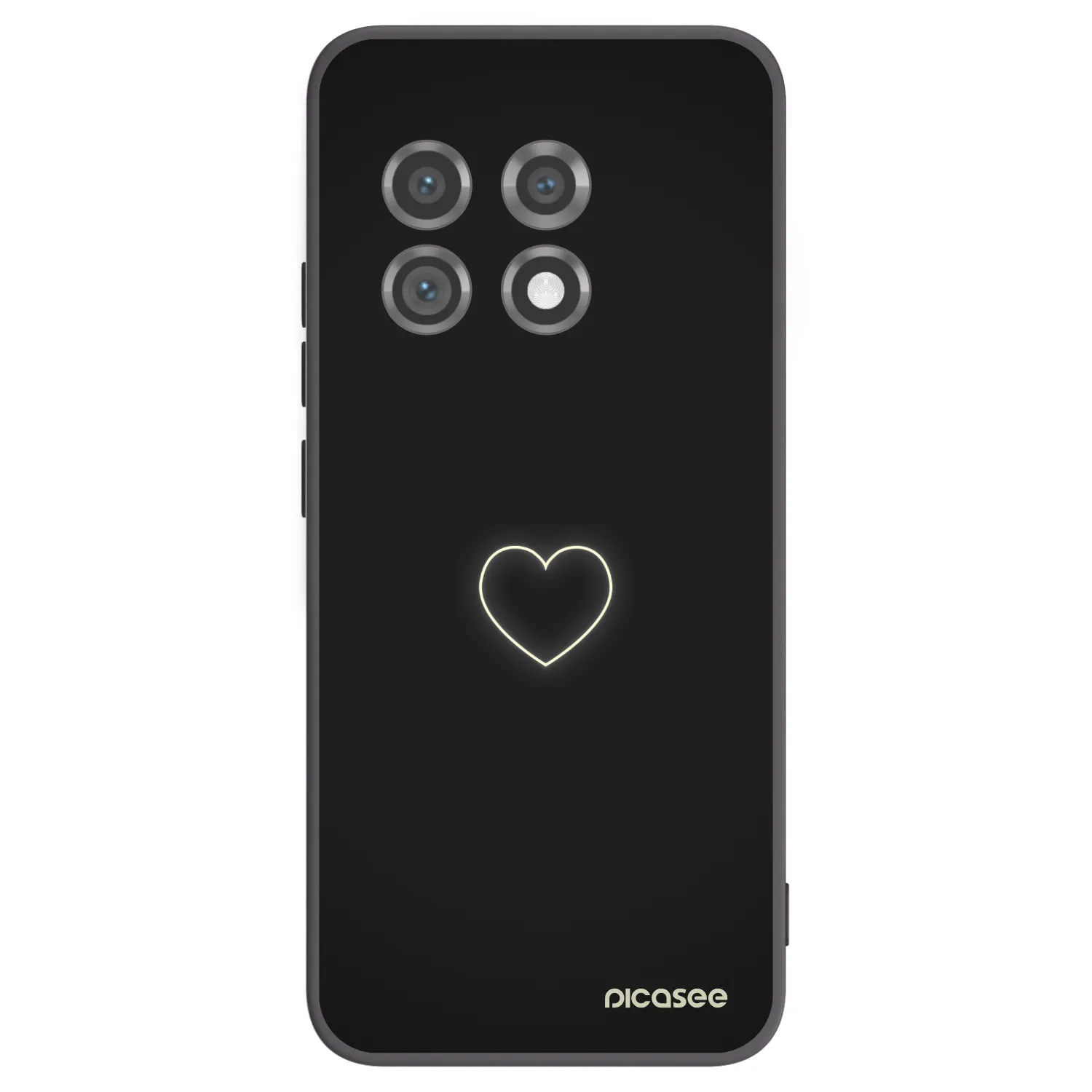 Picasee fekete szilikon tok az alábbi mobiltelefonokra OnePlus 11 5G - Heart