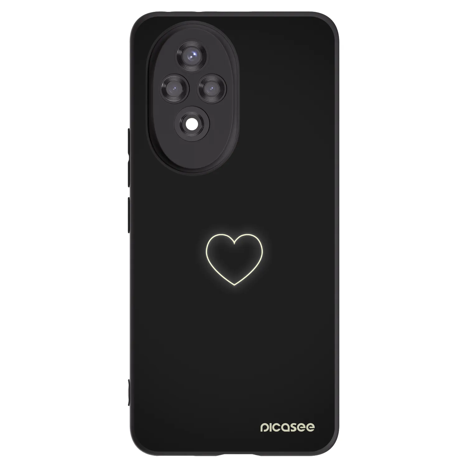 Picasee fekete szilikon tok az alábbi mobiltelefonokra Honor 200 Pro 5G - Heart