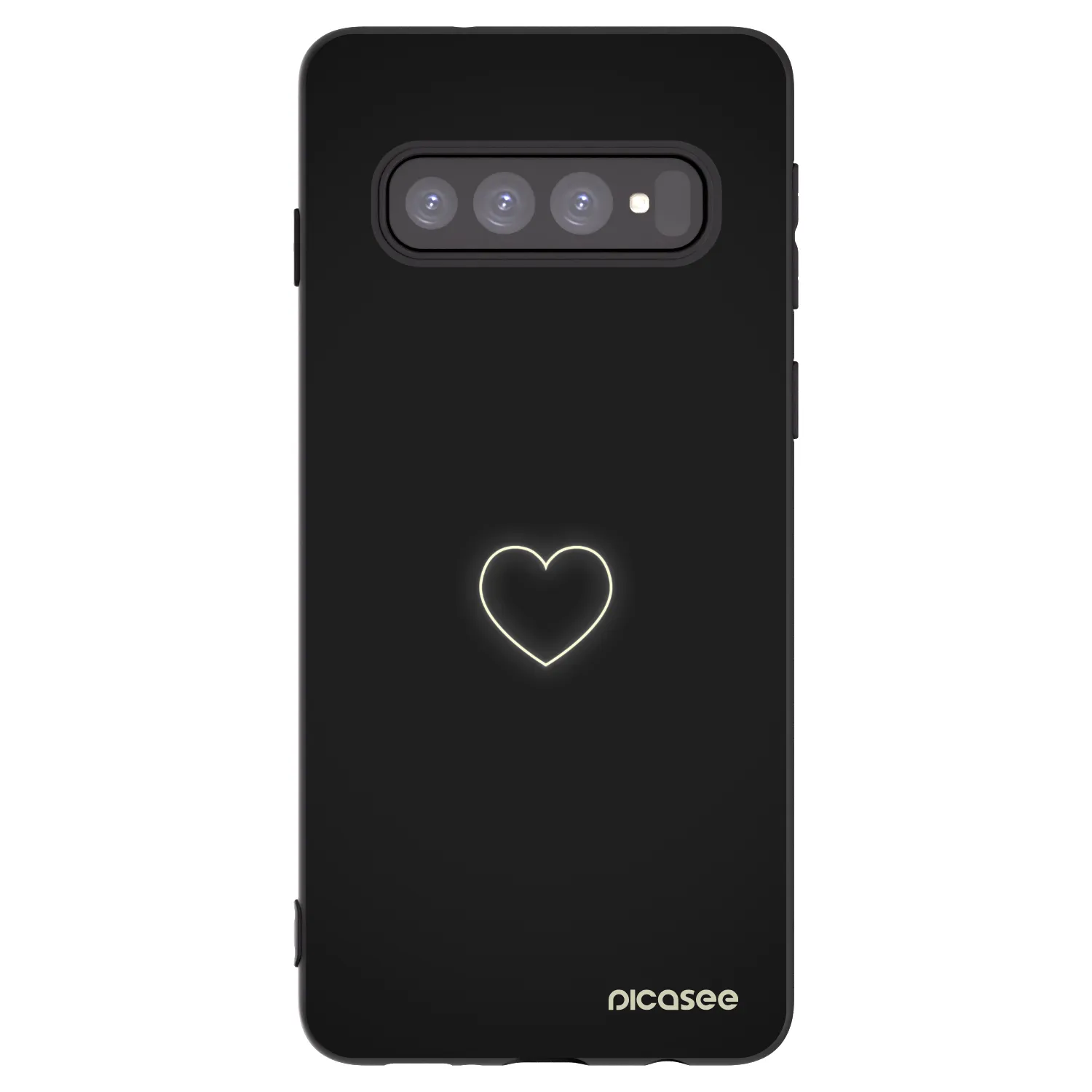 Picasee fekete szilikon tok az alábbi mobiltelefonokra Samsung Galaxy S10 G973 - Heart