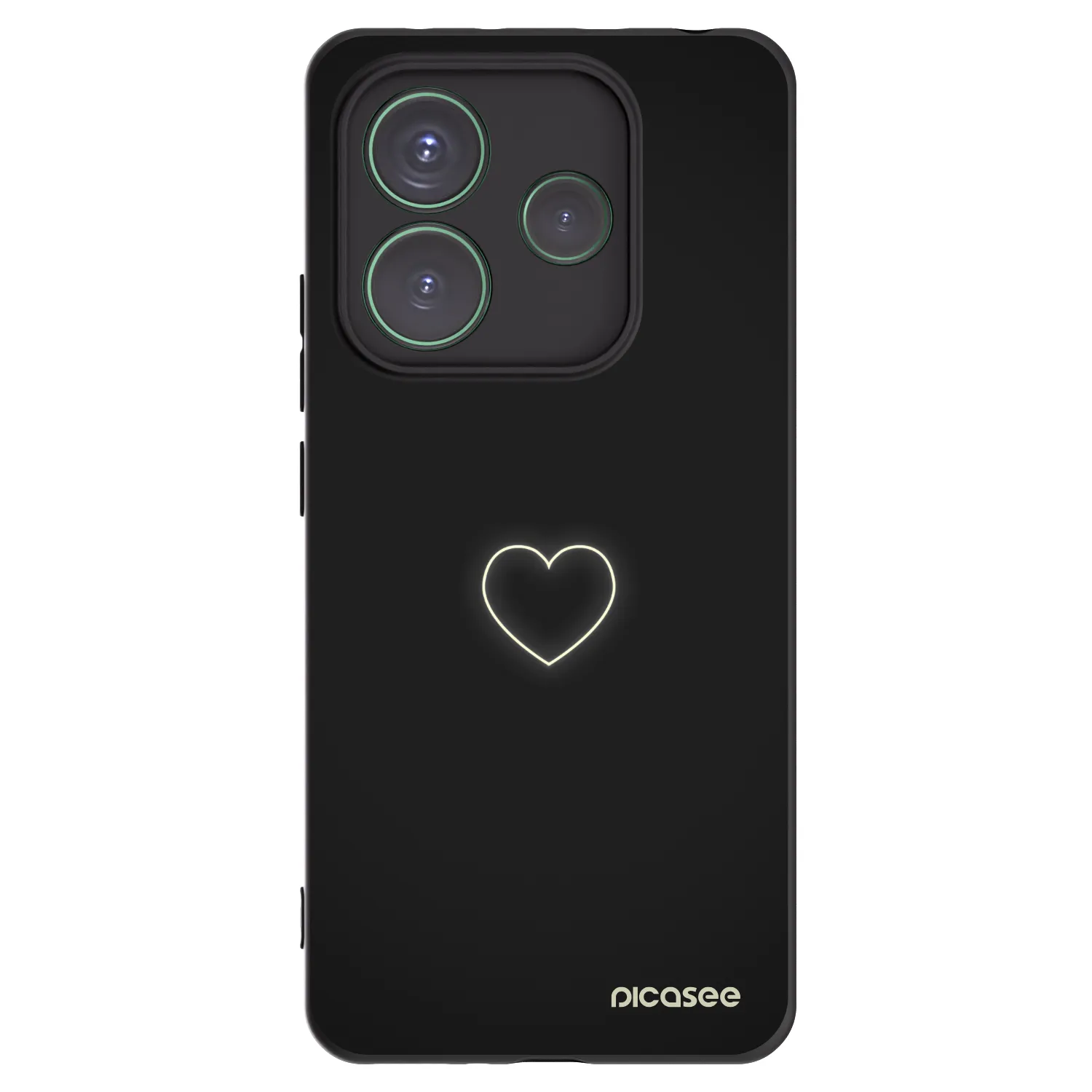 Picasee fekete szilikon tok az alábbi mobiltelefonokra Xiaomi Redmi Note 14 5G - Heart