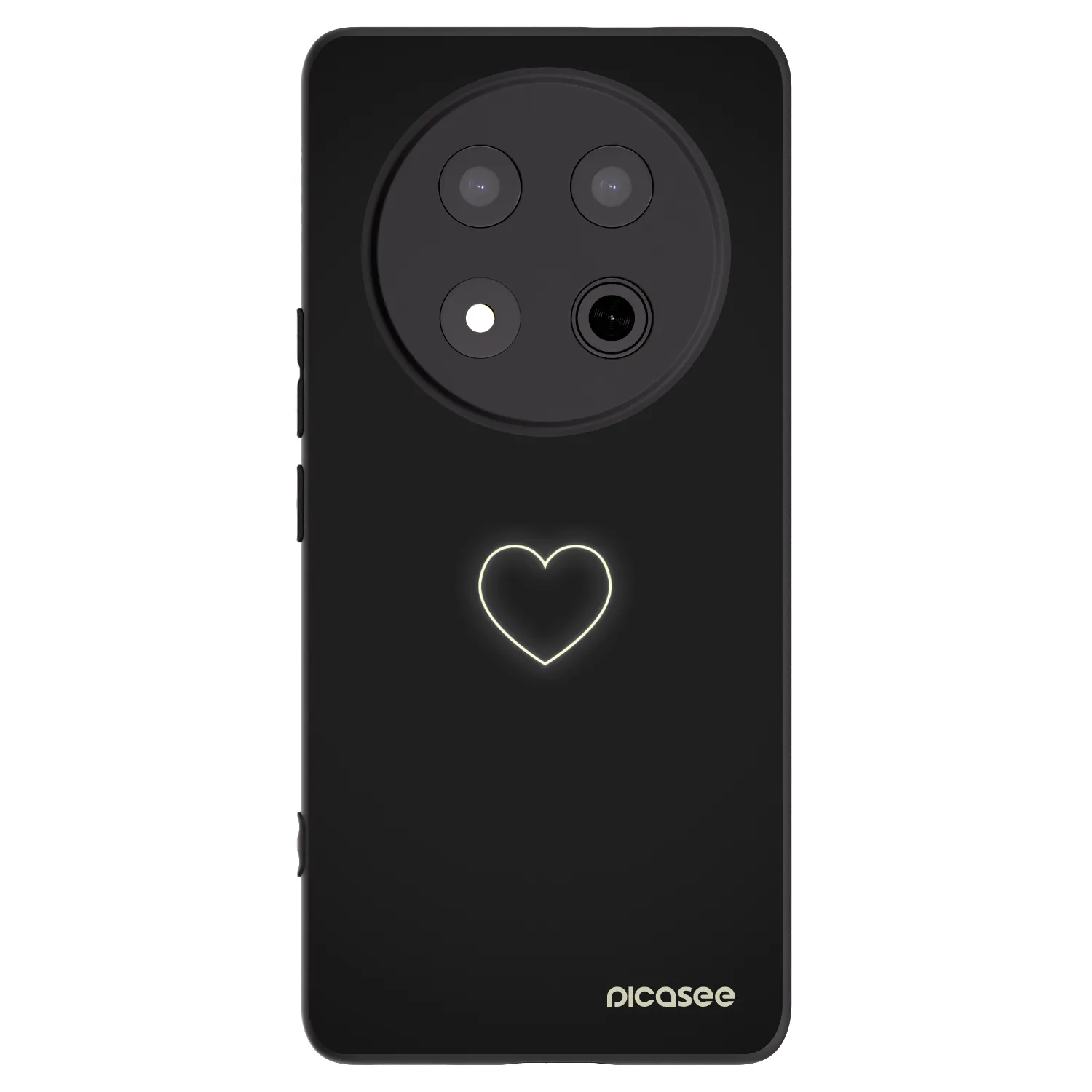 Picasee fekete szilikon tok az alábbi mobiltelefonokra Honor Magic7 Lite 5G - Heart