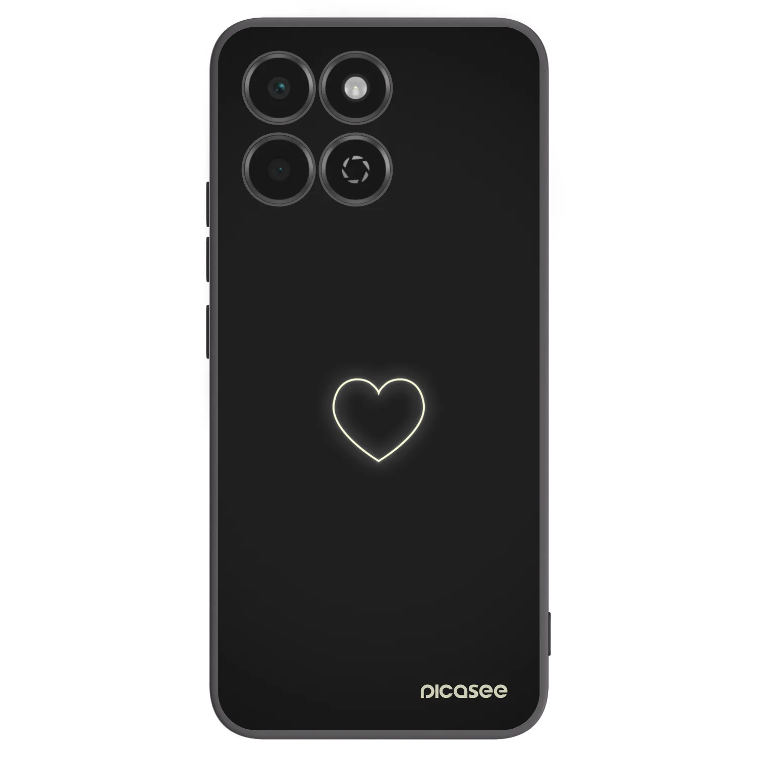 Picasee fekete szilikon tok az alábbi mobiltelefonokra Honor 200 Smart 5G - Heart