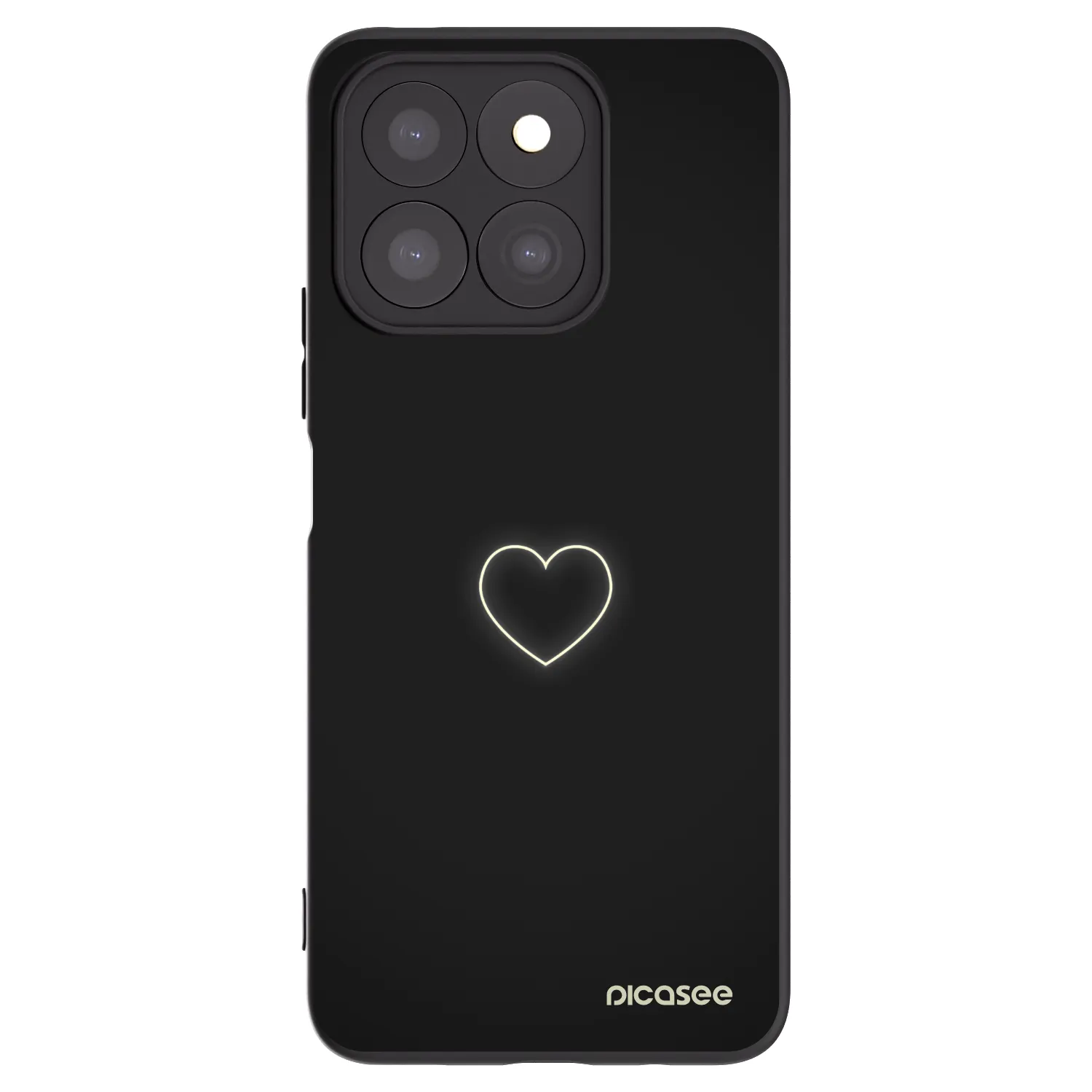 Picasee fekete szilikon tok az alábbi mobiltelefonokra Honor X8c - Heart