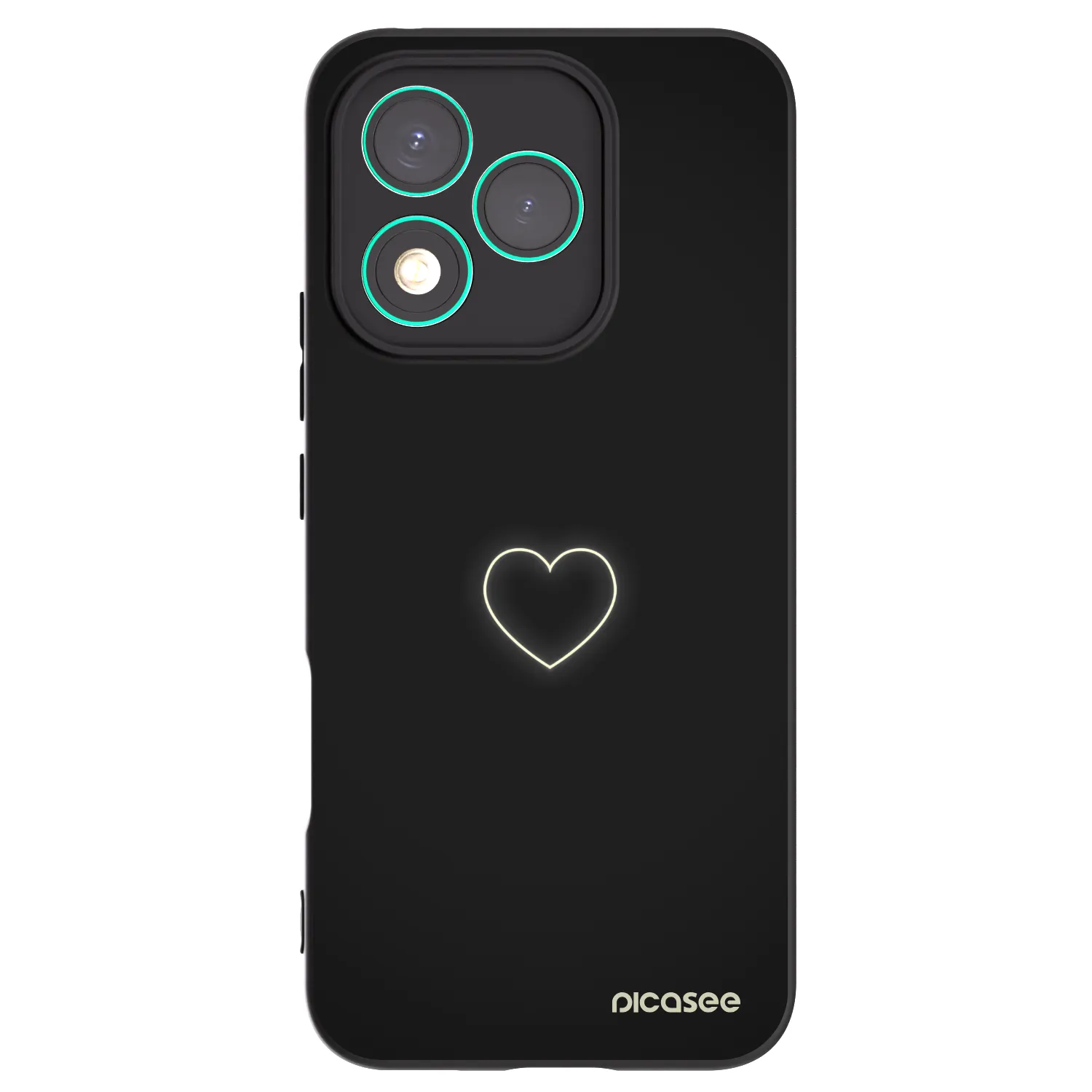 Picasee fekete szilikon tok az alábbi mobiltelefonokra Honor 400 Lite 5G - Heart