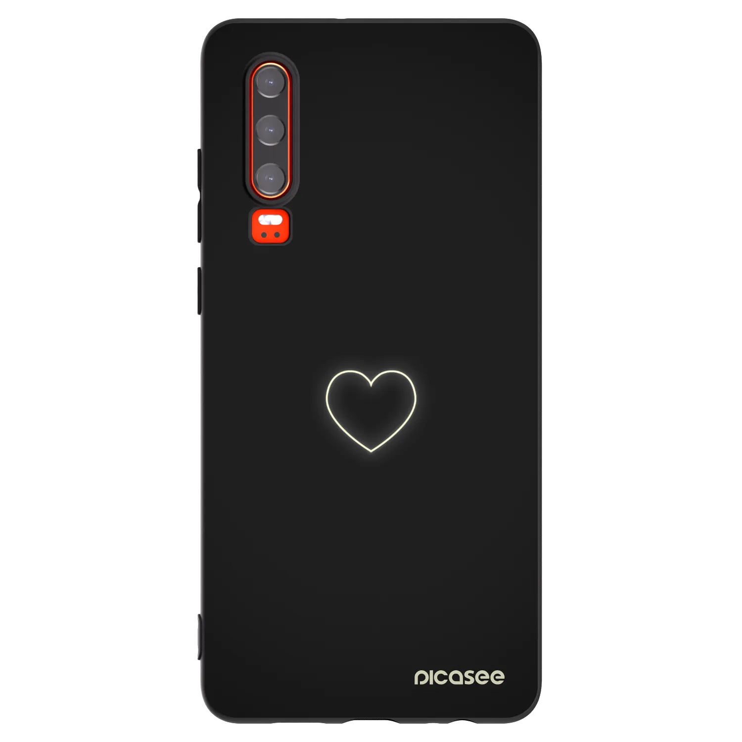 Picasee fekete szilikon tok az alábbi mobiltelefonokra Huawei P30 - Heart