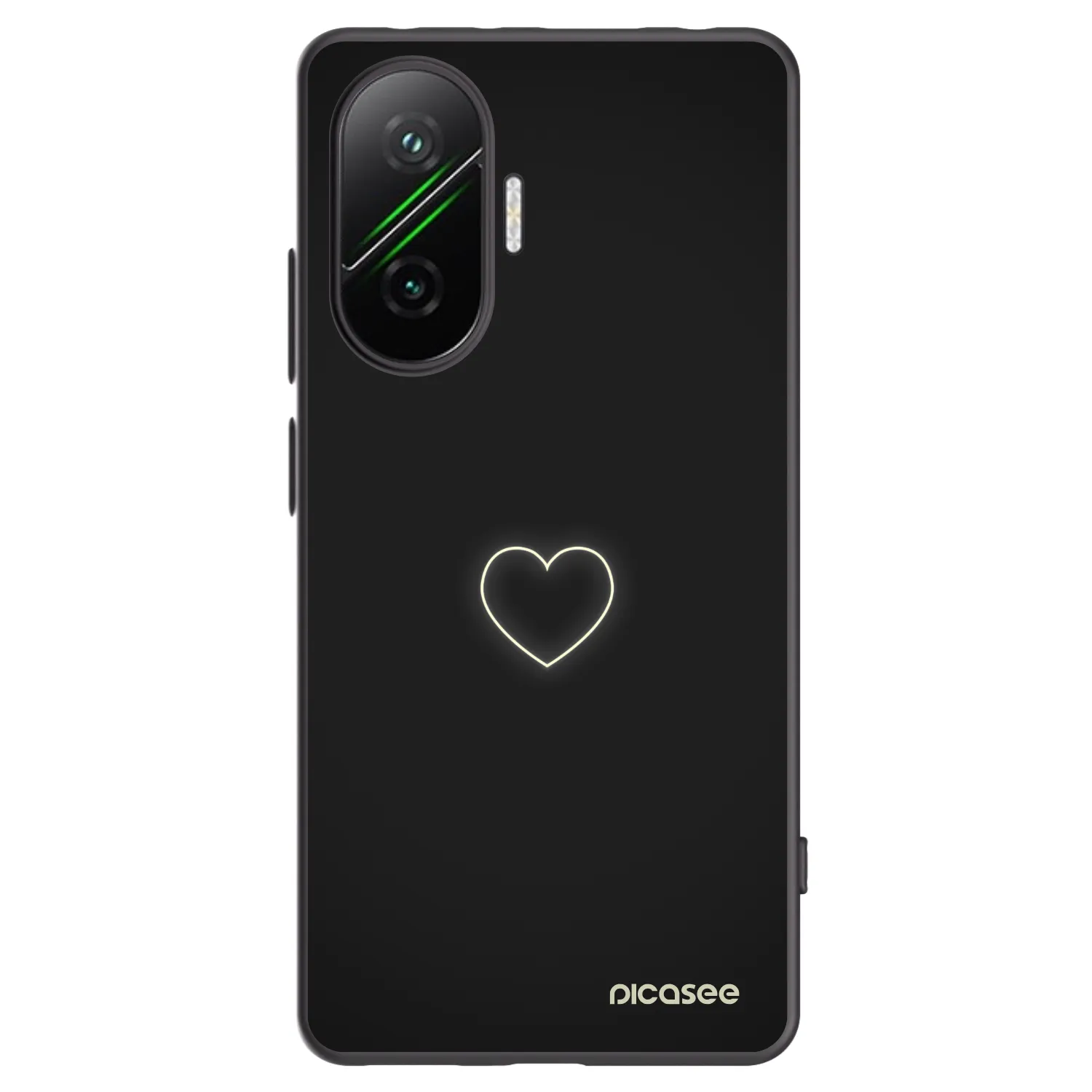 Picasee fekete szilikon tok az alábbi mobiltelefonokra Xiaomi Poco F7 Pro 5G - Heart