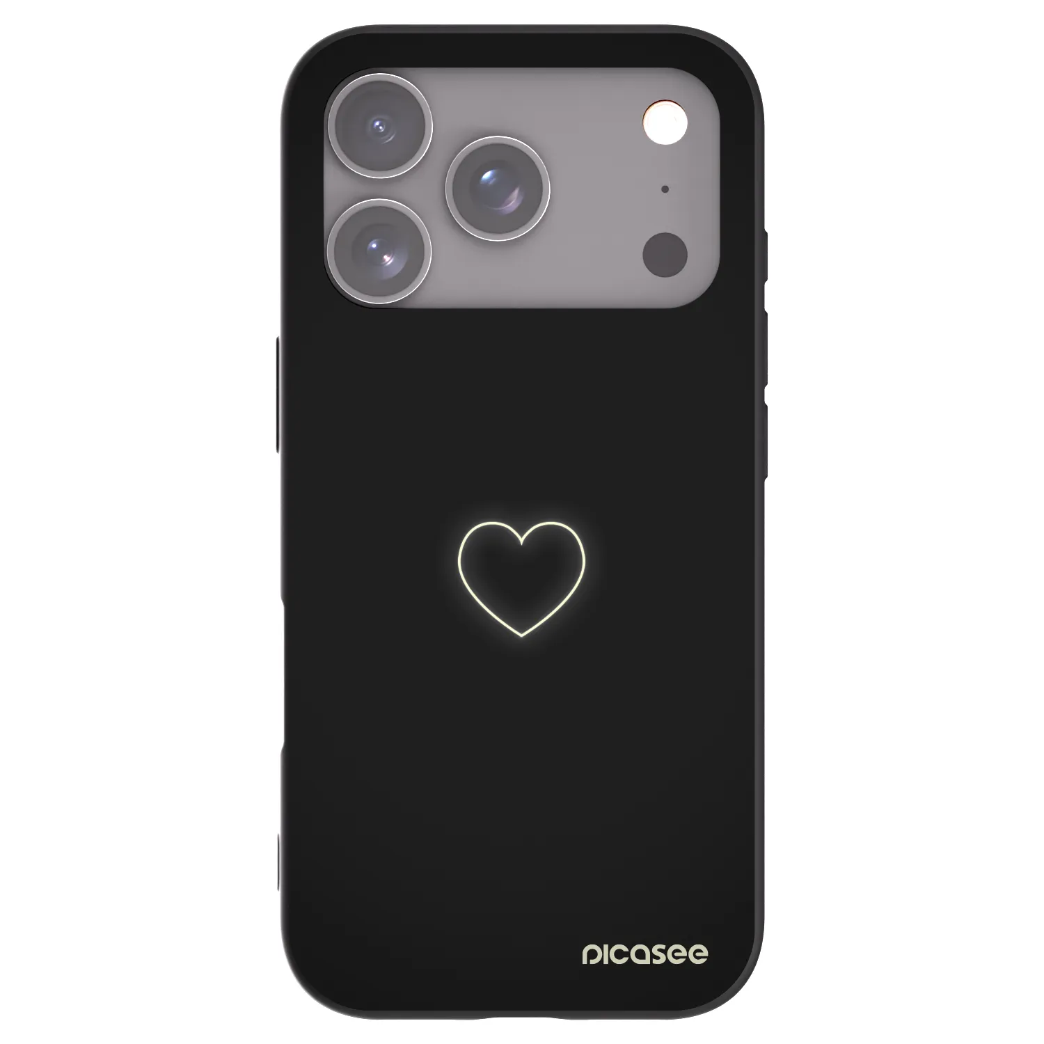 Picasee fekete szilikon tok az alábbi mobiltelefonokra Apple iPhone 17 Pro - Heart