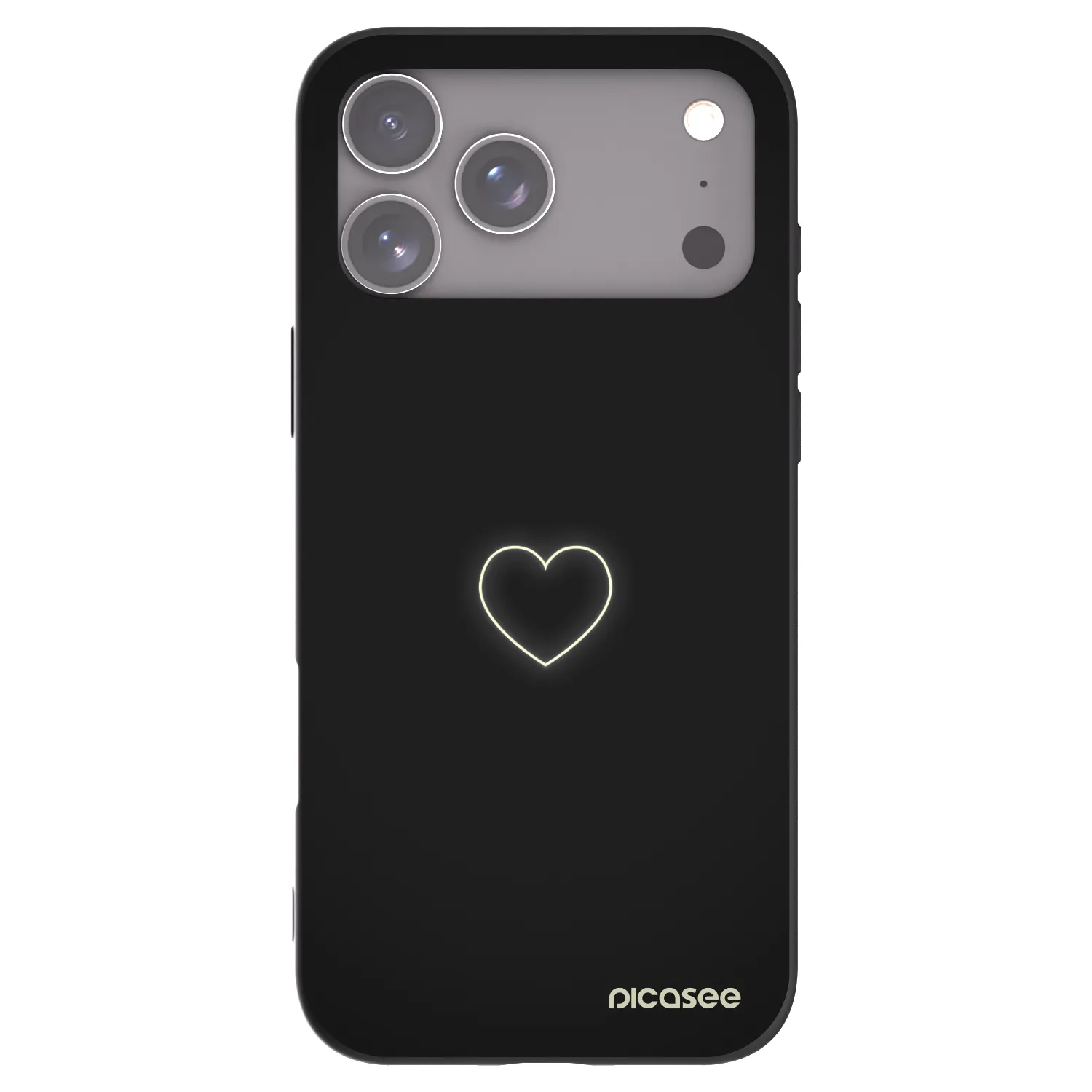 Picasee fekete szilikon tok az alábbi mobiltelefonokra Apple iPhone 17 Pro Max - Heart