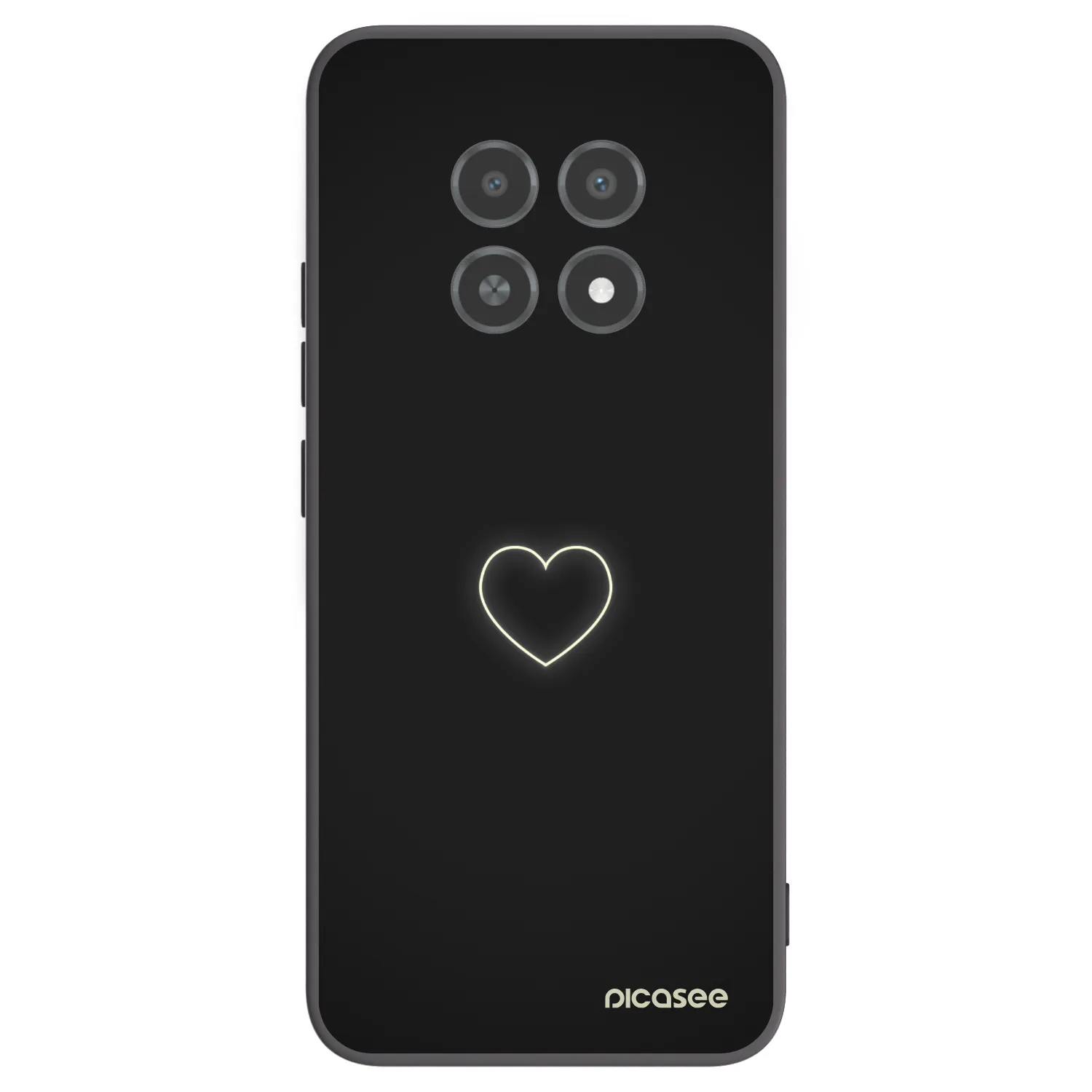 Picasee fekete szilikon tok az alábbi mobiltelefonokra Realme 12X - Heart