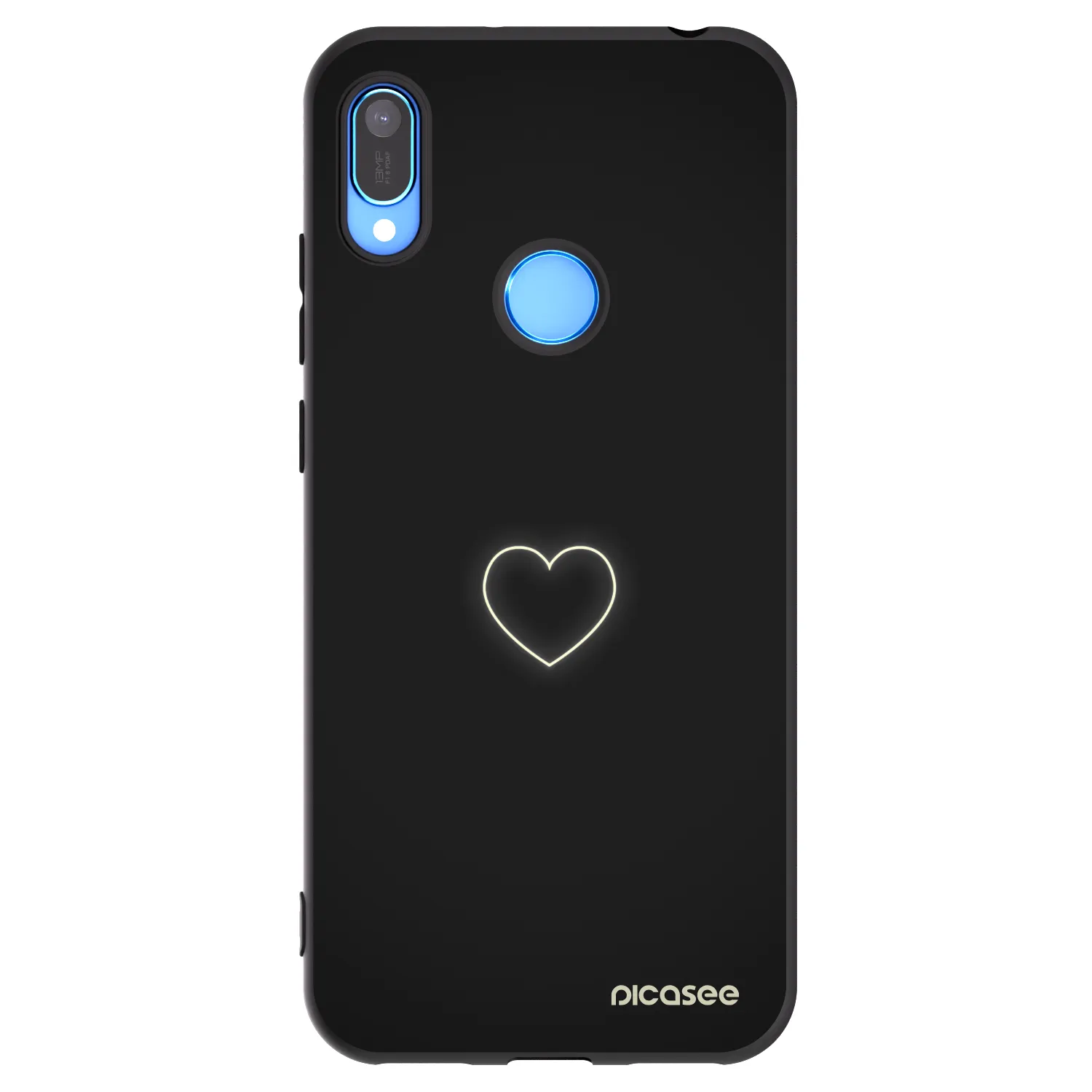 Picasee fekete szilikon tok az alábbi mobiltelefonokra Huawei Y6 2019 - Heart