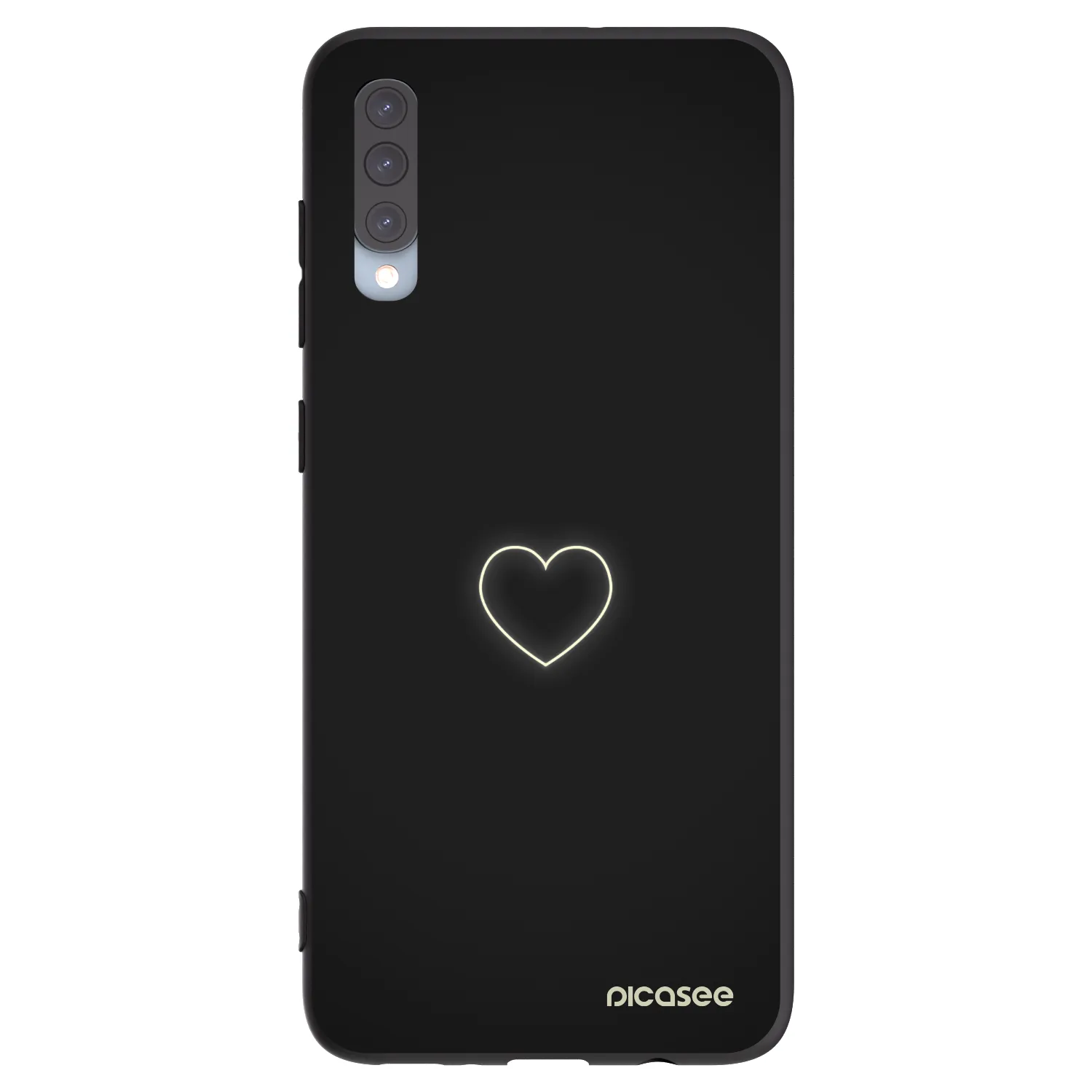 Picasee fekete szilikon tok az alábbi mobiltelefonokra Samsung Galaxy A70 A705F - Heart