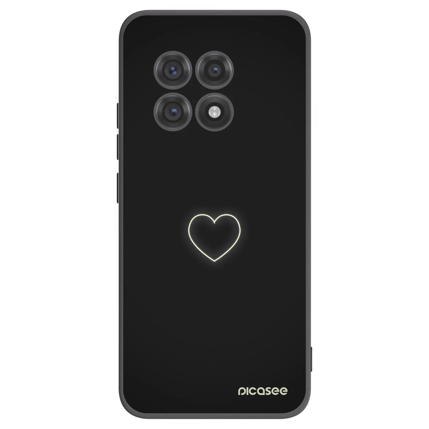 Picasee fekete szilikon tok az alábbi mobiltelefonokra OnePlus 13R 5G - Heart