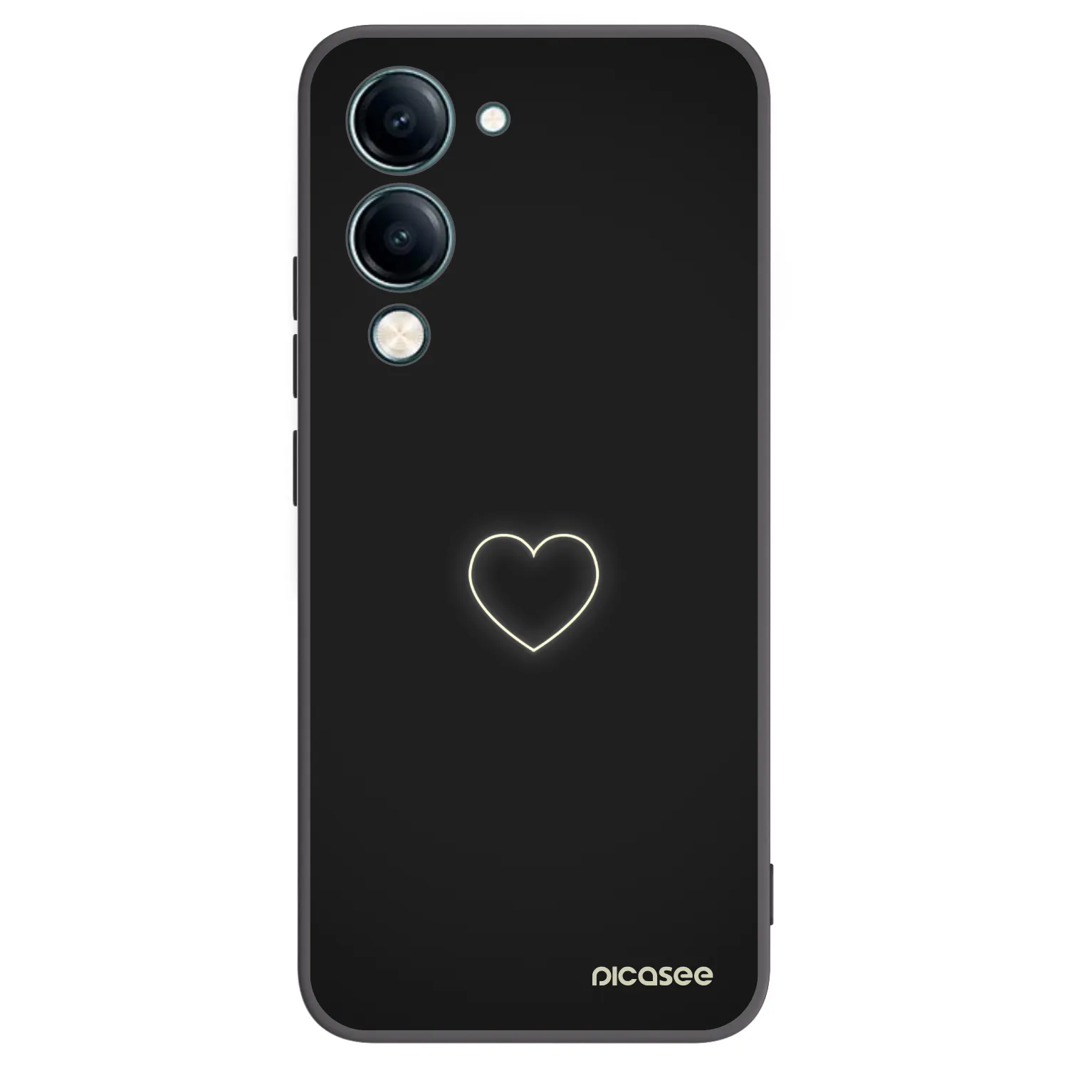 Picasee fekete szilikon tok az alábbi mobiltelefonokra Vivo Y29s 5G - Heart