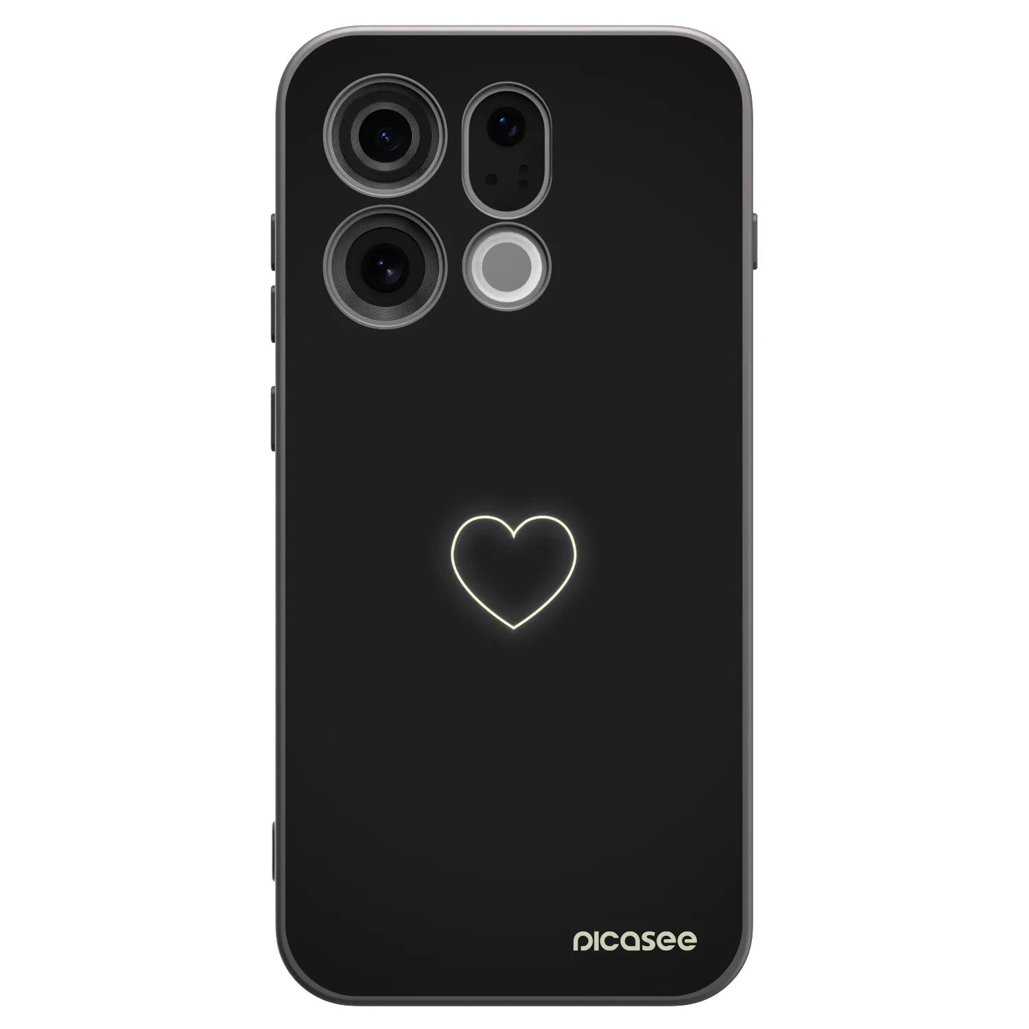 Picasee fekete szilikon tok az alábbi mobiltelefonokra OPPO Find X9 - Heart