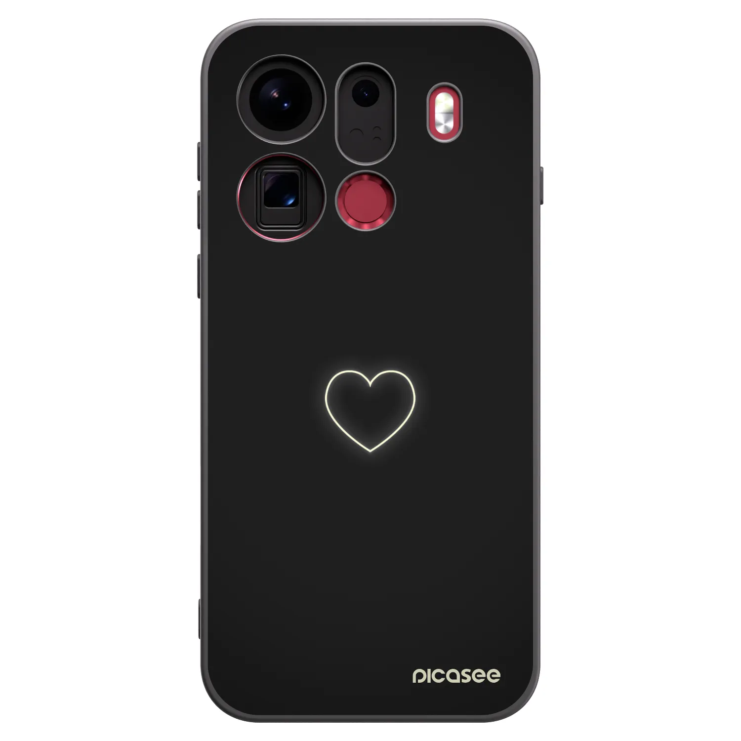 Picasee fekete szilikon tok az alábbi mobiltelefonokra OPPO Find X9 Pro - Heart