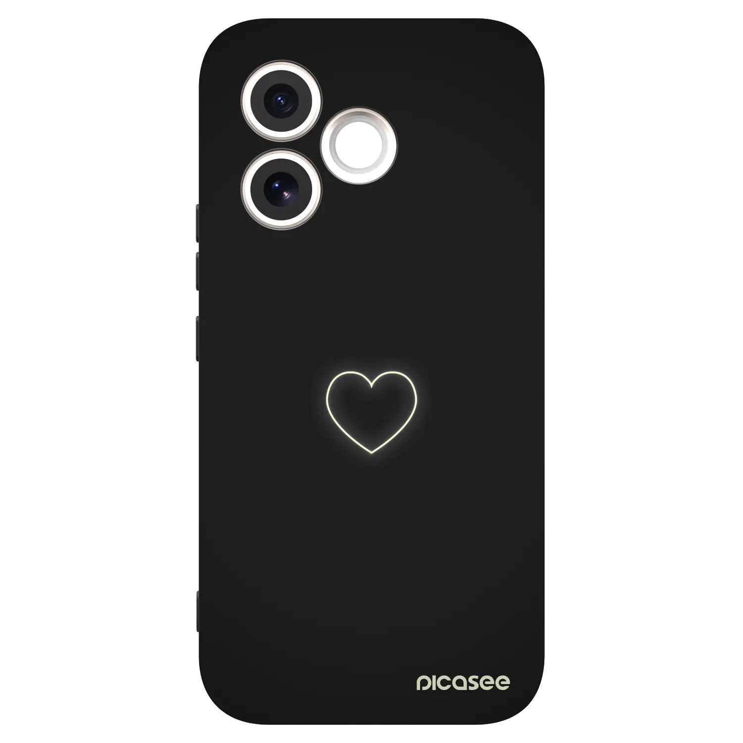 Picasee fekete szilikon tok az alábbi mobiltelefonokra Honor 600 Lite - Heart