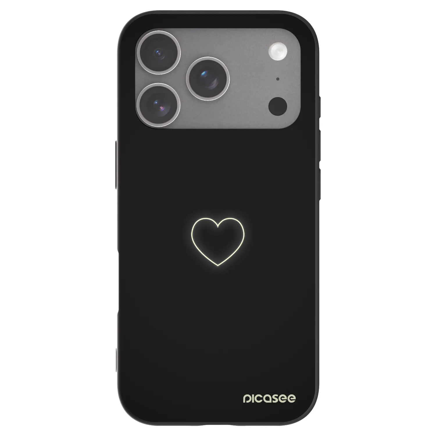 Picasee fekete szilikon tok az alábbi mobiltelefonokra Apple iPhone 18 Pro - Heart
