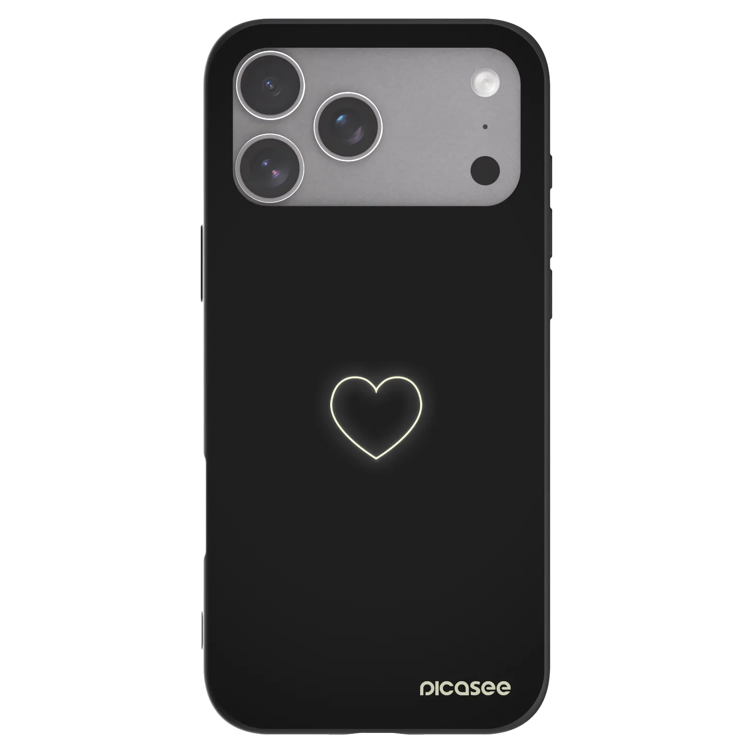 Picasee fekete szilikon tok az alábbi mobiltelefonokra Apple iPhone 18 Pro Max - Heart