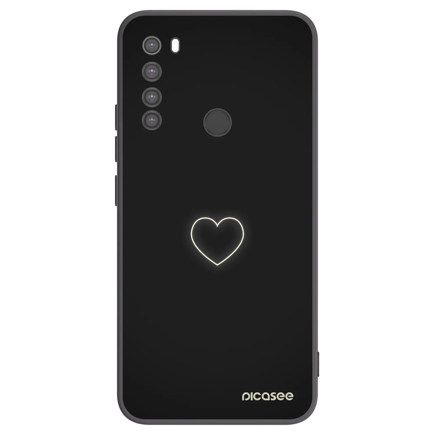 Picasee fekete szilikon tok az alábbi mobiltelefonokra Xiaomi Redmi Note 8 - Heart