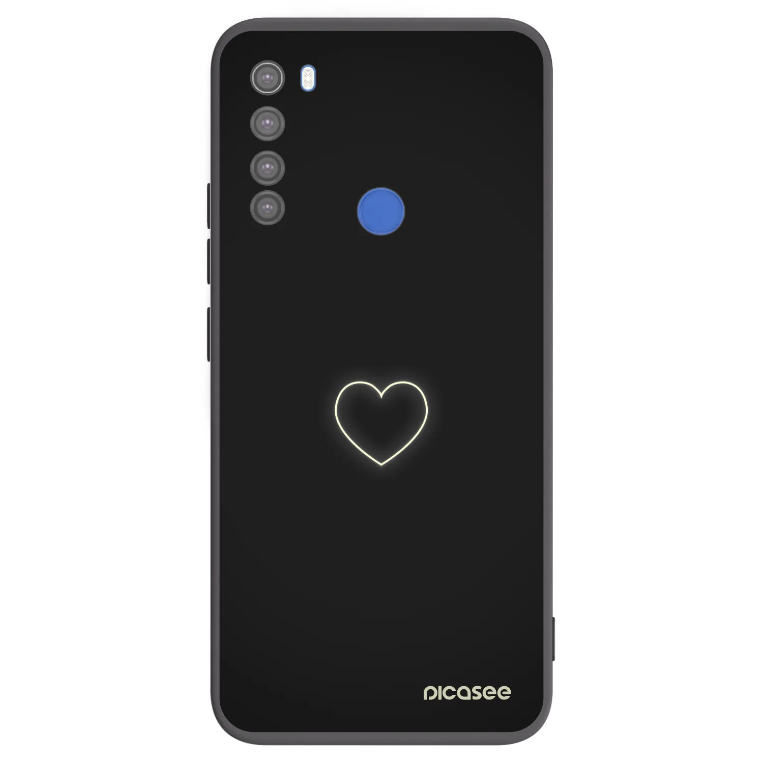 Picasee fekete szilikon tok az alábbi mobiltelefonokra Xiaomi Redmi Note 8T - Heart