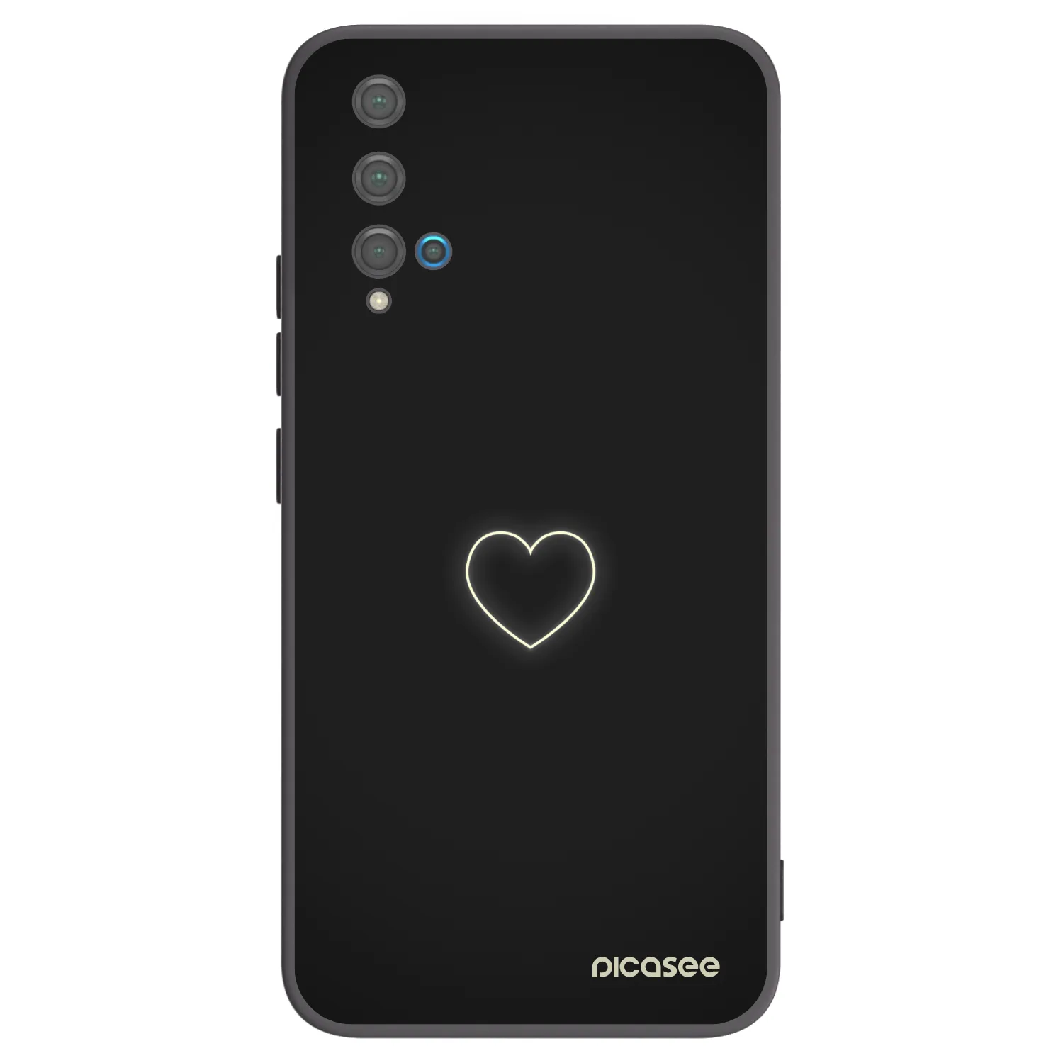 Picasee fekete szilikon tok az alábbi mobiltelefonokra Huawei Nova 5T - Heart