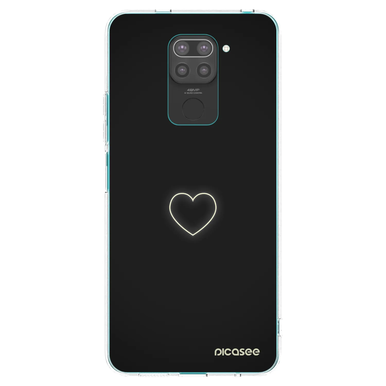 Picasee fekete szilikon tok az alábbi mobiltelefonokra Xiaomi Redmi Note 9 - Heart