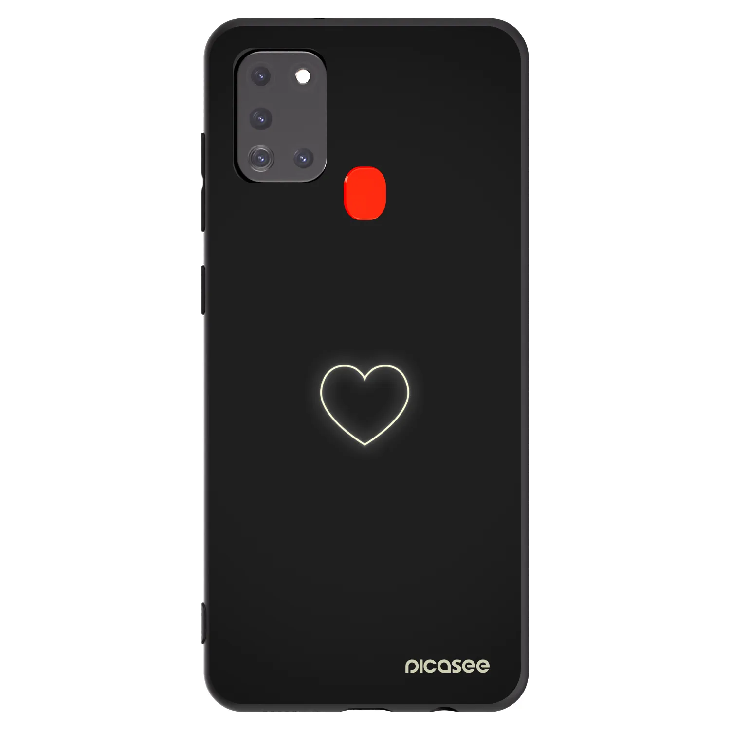 Picasee fekete szilikon tok az alábbi mobiltelefonokra Samsung Galaxy A21s - Heart
