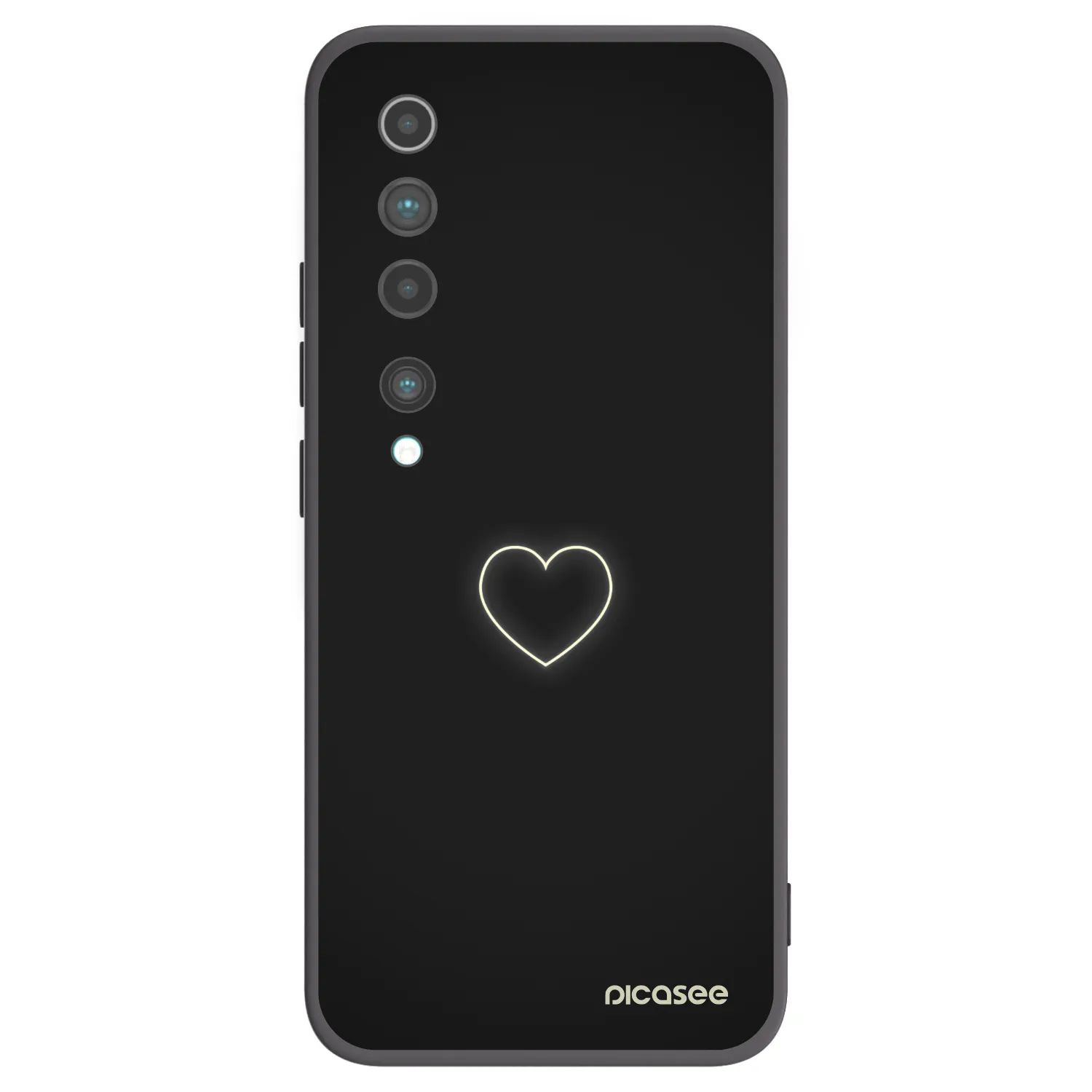 Picasee fekete szilikon tok az alábbi mobiltelefonokra Xiaomi Mi 10 - Heart