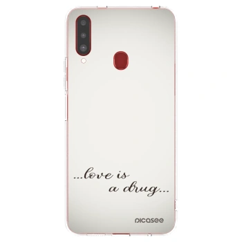 Picasee átlátszó szilikon tok az alábbi mobiltelefonokra Samsung Galaxy A20s - Love is a drug