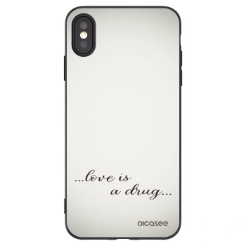 Picasee fekete szilikon tok az alábbi mobiltelefonokra Apple iPhone XS Max - Love is a drug