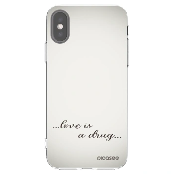 Picasee átlátszó szilikon tok az alábbi mobiltelefonokra Apple iPhone X/XS - Love is a drug