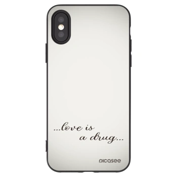Picasee fekete szilikon tok az alábbi mobiltelefonokra Apple iPhone X/XS - Love is a drug
