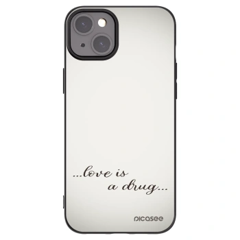 Picasee fekete szilikon tok az alábbi mobiltelefonokra Apple iPhone 15 Plus - Love is a drug