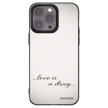 Picasee fekete szilikon tok az alábbi mobiltelefonokra Apple iPhone 15 Pro Max - Love is a drug