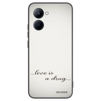 Picasee fekete szilikon tok az alábbi mobiltelefonokra Realme C33 (2023) - Love is a drug