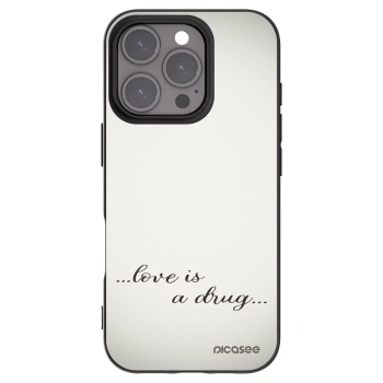 Picasee fekete szilikon tok az alábbi mobiltelefonokra Apple iPhone 16 Pro - Love is a drug