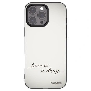 Picasee fekete szilikon tok az alábbi mobiltelefonokra Apple iPhone 16 Pro Max - Love is a drug