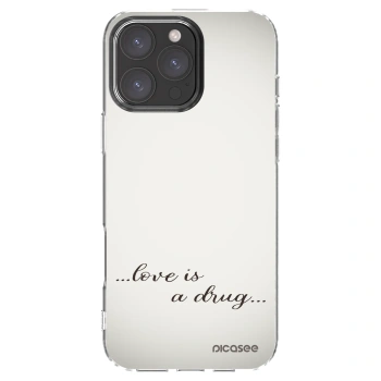 Picasee átlátszó szilikon tok az alábbi mobiltelefonokra Apple iPhone 16 Pro Max - Love is a drug