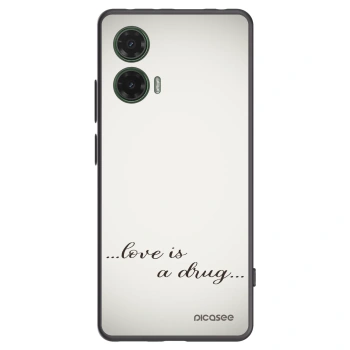 Picasee fekete szilikon tok az alábbi mobiltelefonokra Motorola Moto G35 5G - Love is a drug