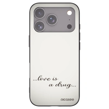 Picasee fekete szilikon tok az alábbi mobiltelefonokra Apple iPhone 17 Pro - Love is a drug